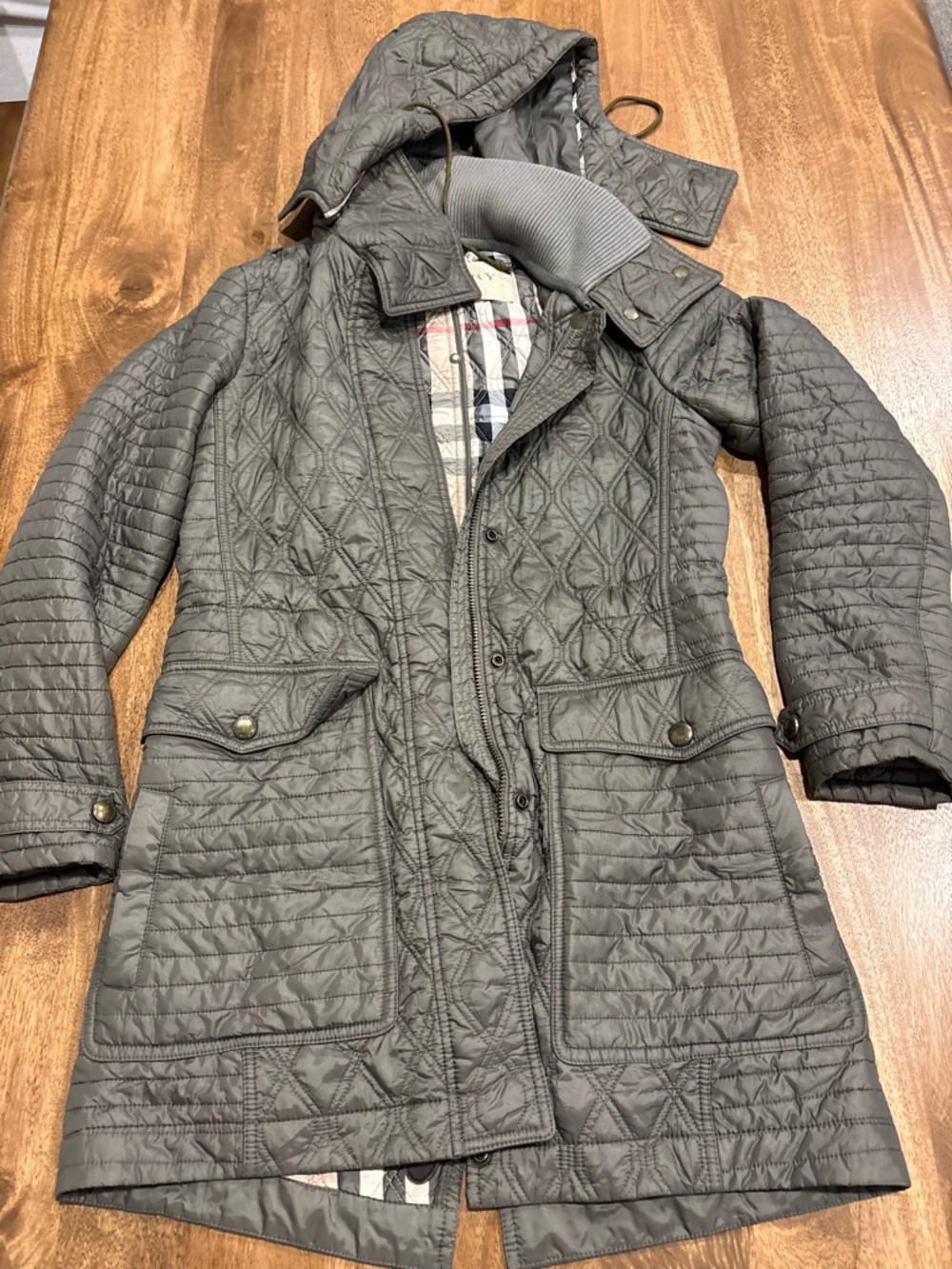 Burberry Quilted Hooded Coat